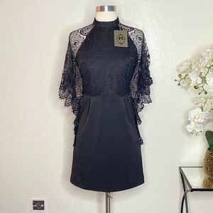 TOV Womens Dolman Sleeve Black Dress Size S NWT